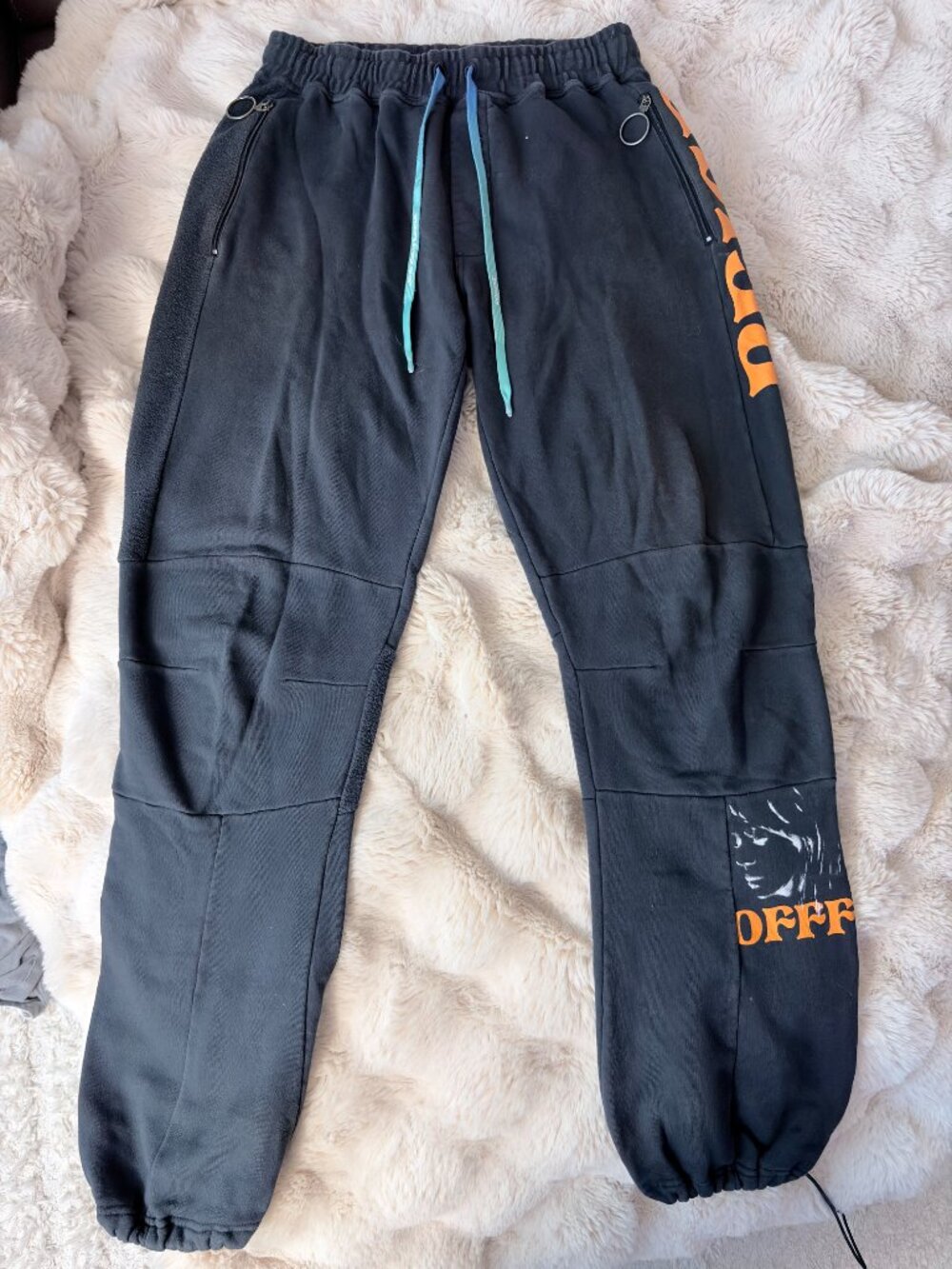 Off-White Logo Wide-Leg Sweatpants 'Black'